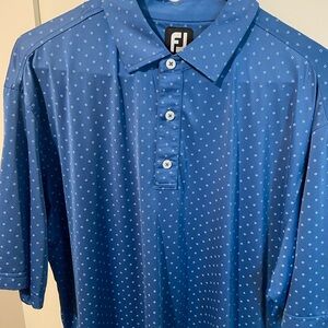 Large Footjoy Men’s Blue Polo with white pattern